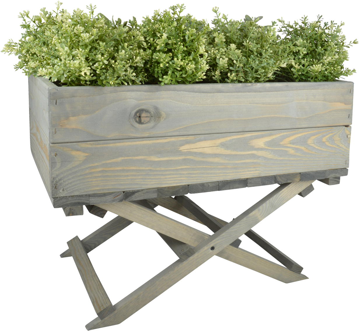Square Wooden Planter With Stand