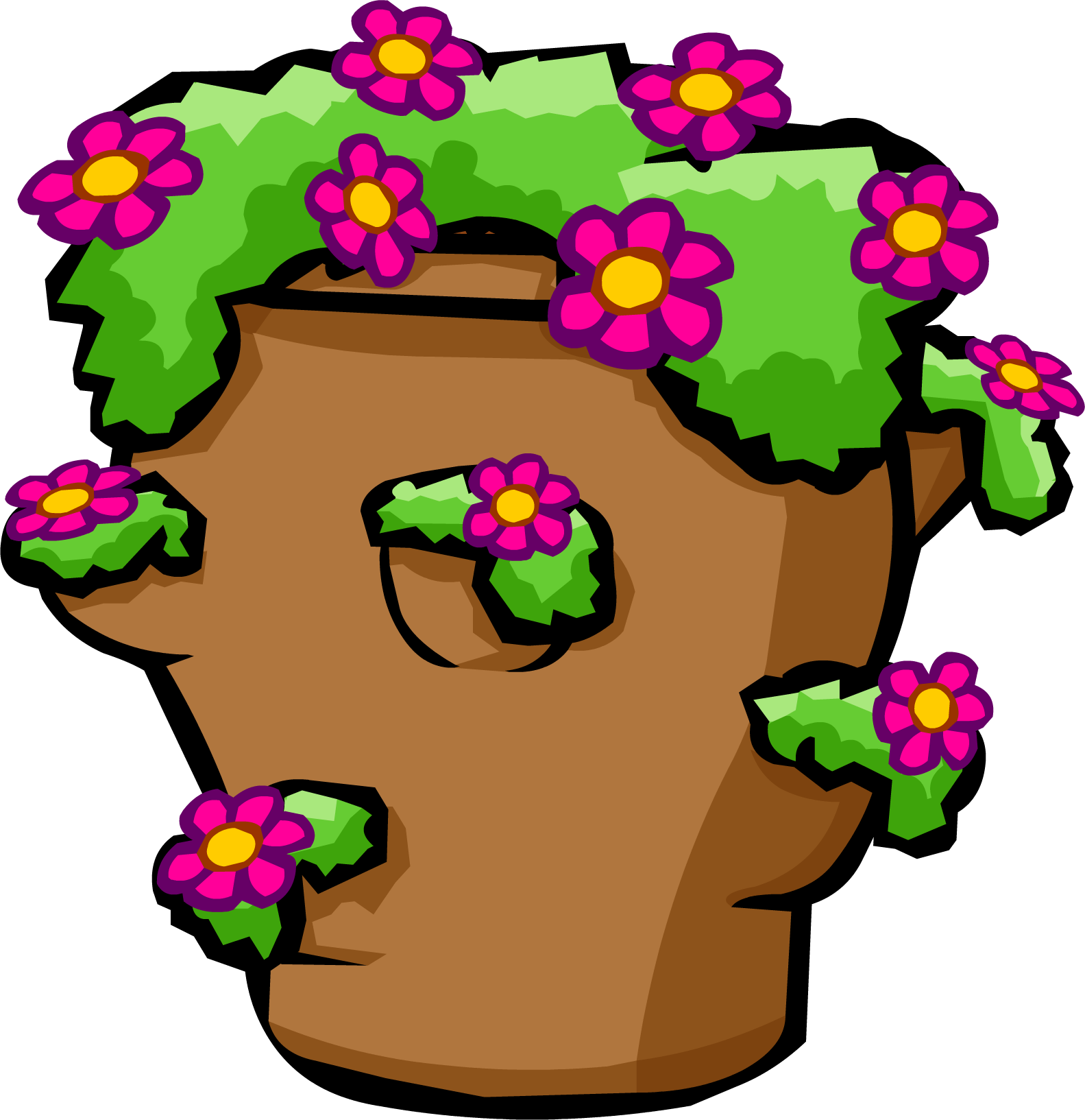 A Cartoon Of A Potted Plant With Flowers