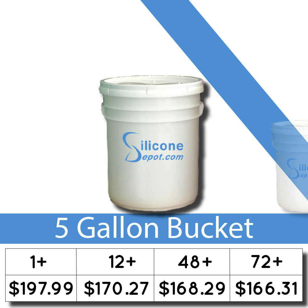 A White Bucket With Blue Text