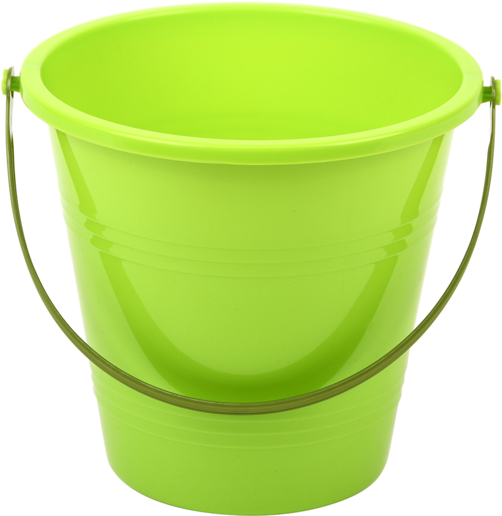 A Green Bucket With A Handle