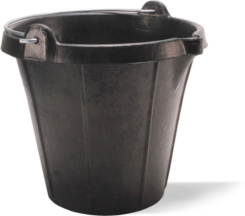 A Black Bucket With A Handle