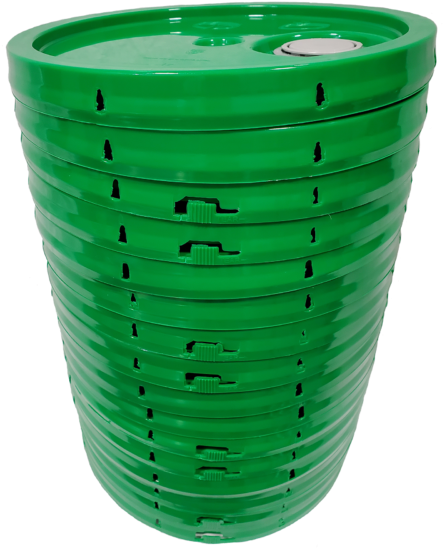 A Stack Of Green Plastic Containers
