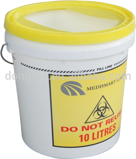 A White Bucket With Yellow Lid