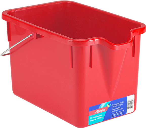 A Red Bucket With A Handle