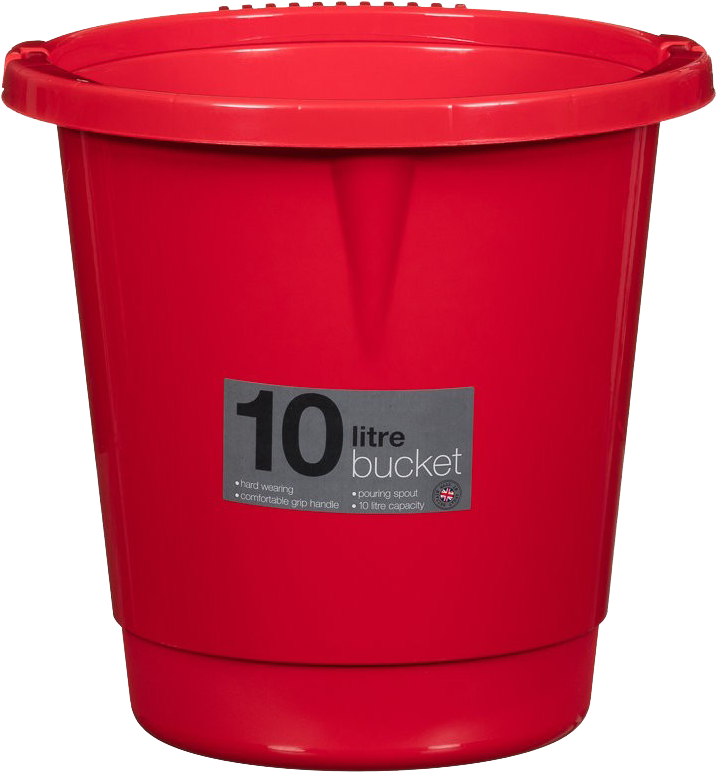 A Red Bucket With A Black Background