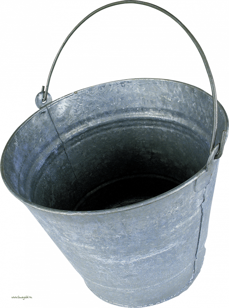 A Metal Bucket With A Handle