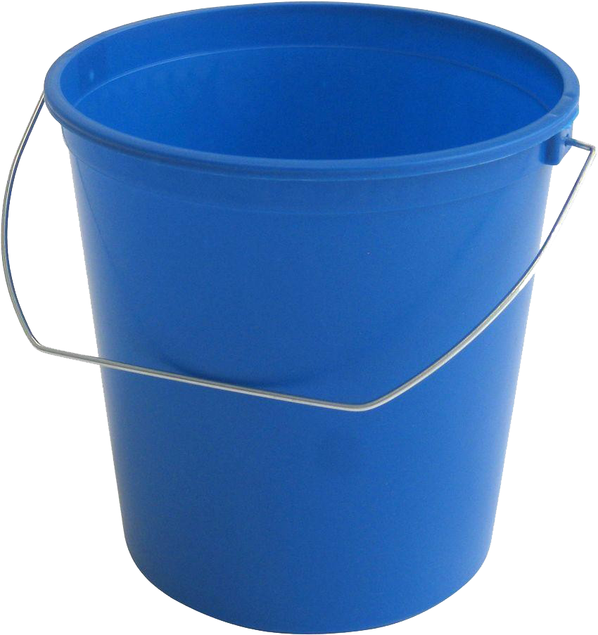 A Blue Bucket With A Handle