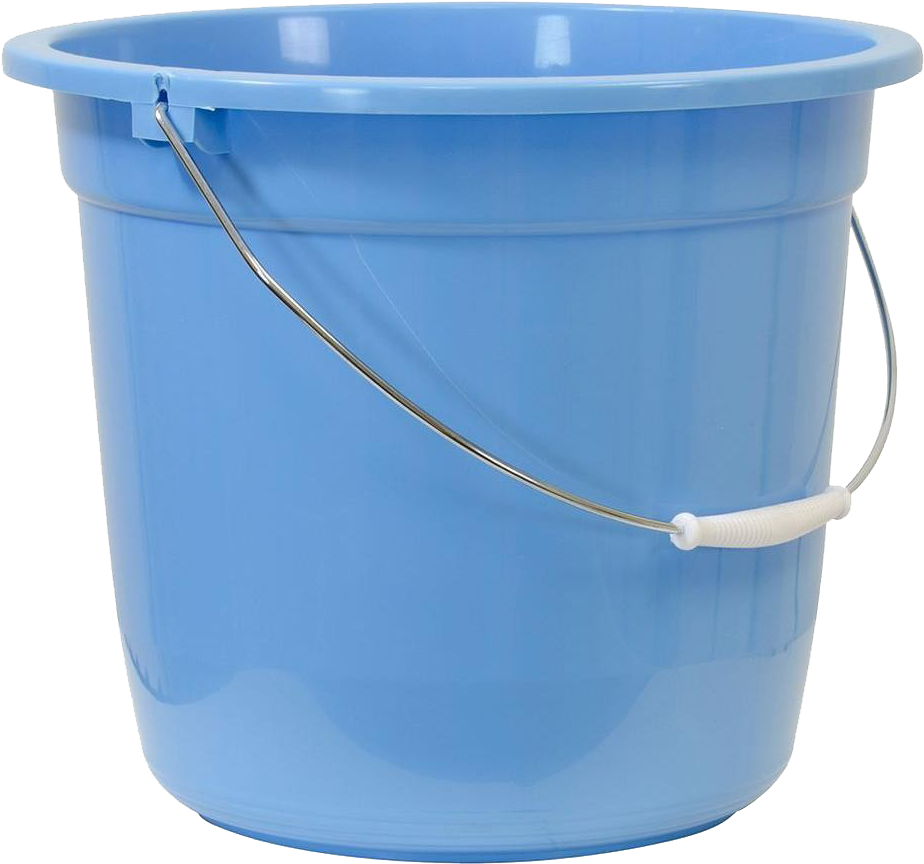 A Blue Bucket With A Handle