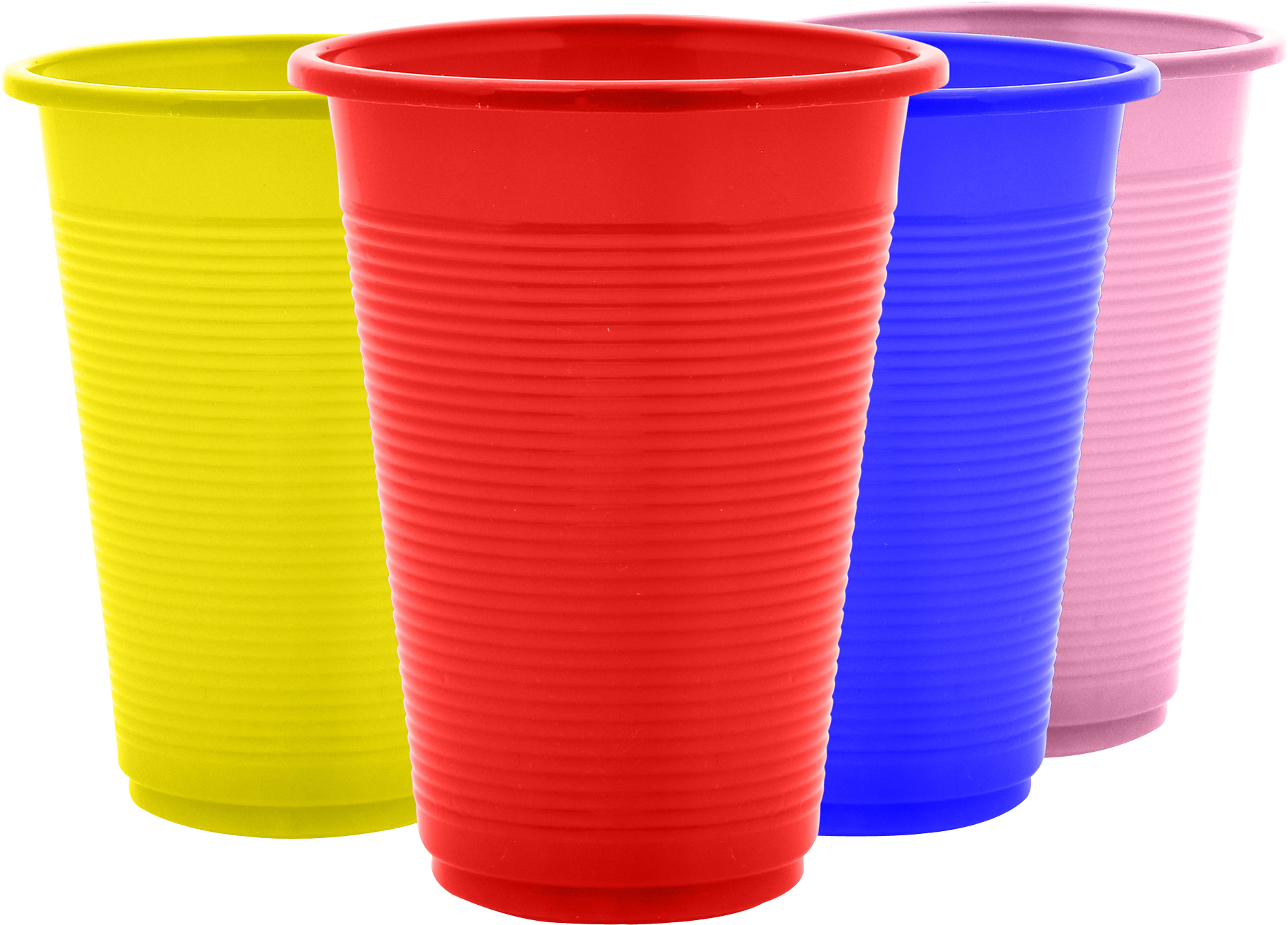 A Group Of Colorful Plastic Cups