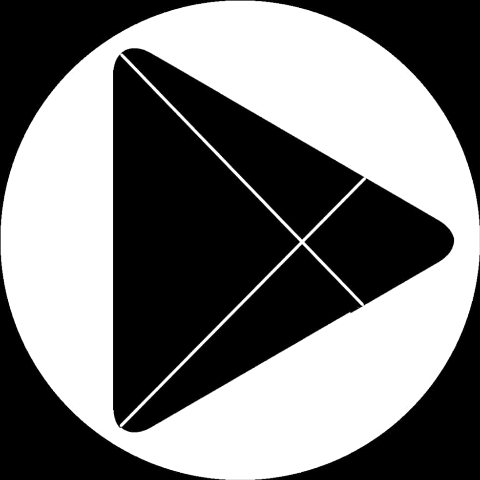 A Black And White Triangle In A Circle