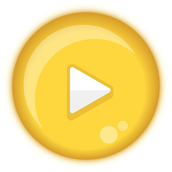 A Yellow Button With A White Play Button