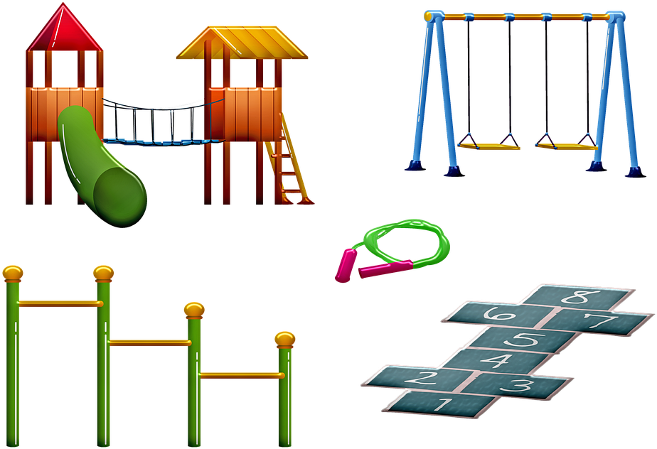 A Group Of Playground Equipment