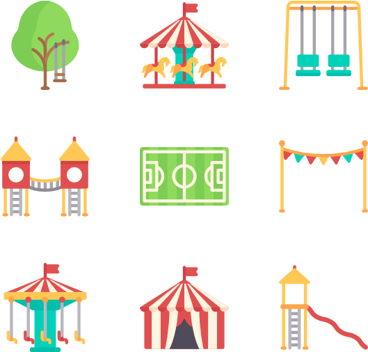 A Set Of Icons Of A Playground