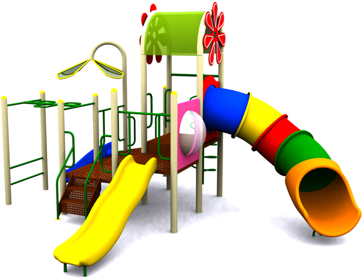 A Colorful Playground With Slide