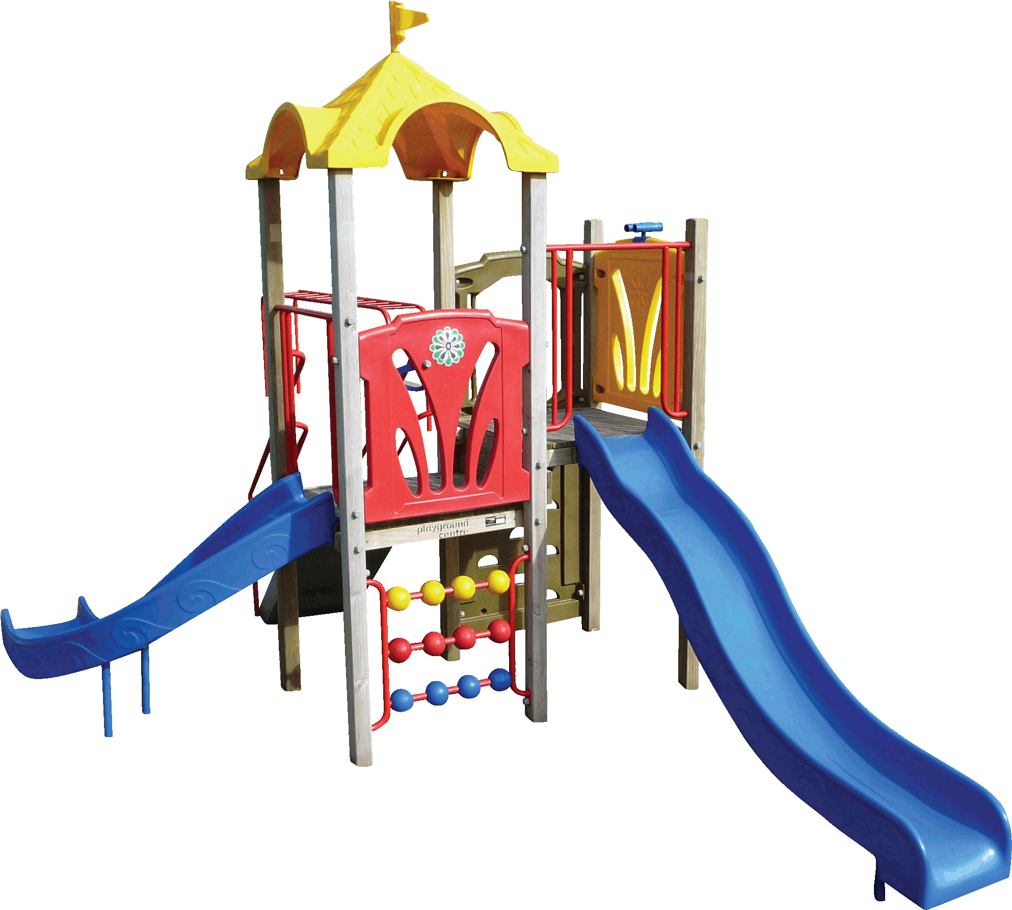 A Colorful Playground With A Slide