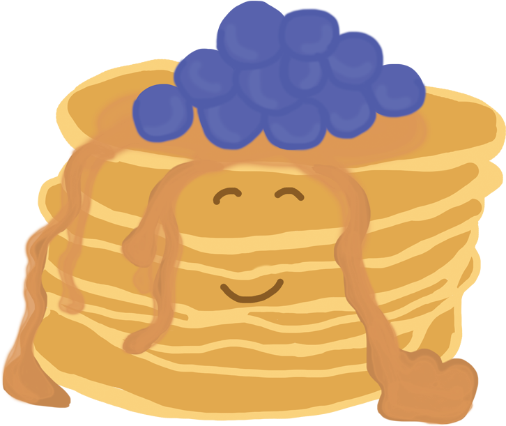 A Cartoon Of A Pancakes With Blueberries On Top