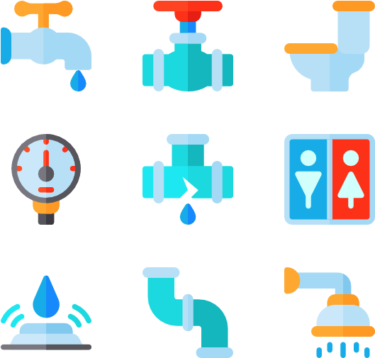 A Set Of Icons Of Plumbing