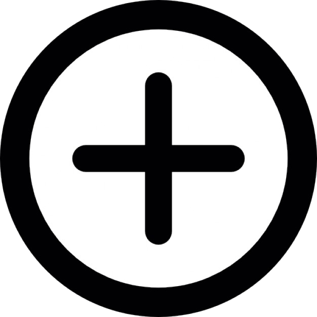 A Black And White Circle With A Plus Symbol In It