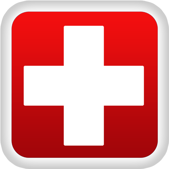 A Red And Black Cross On A White Background