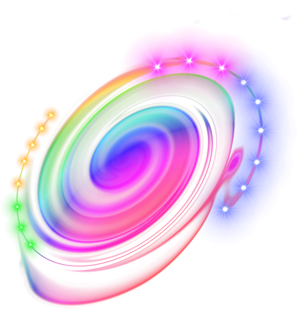 A Colorful Spiral With Lights