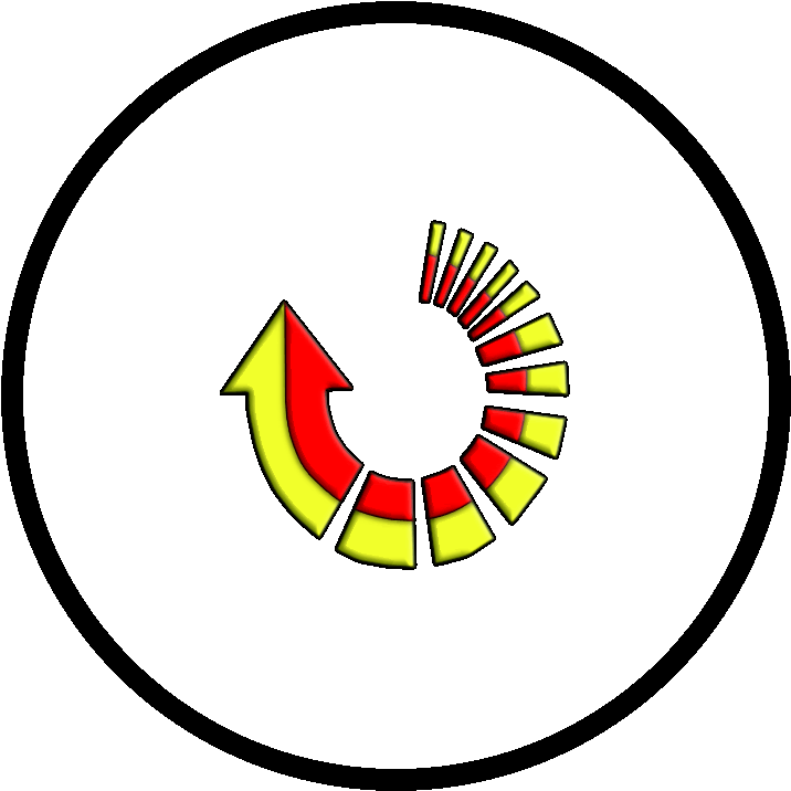 A Red And Yellow Arrow On A Black Background