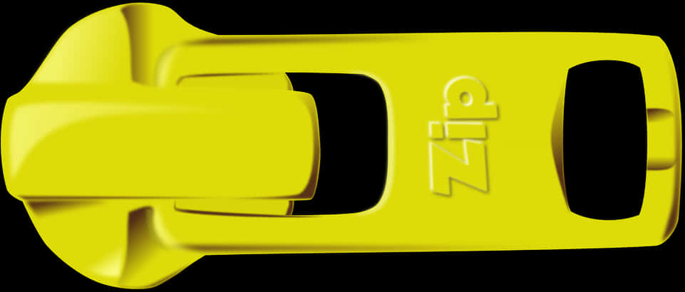A Yellow Zip Puller On A Black Background