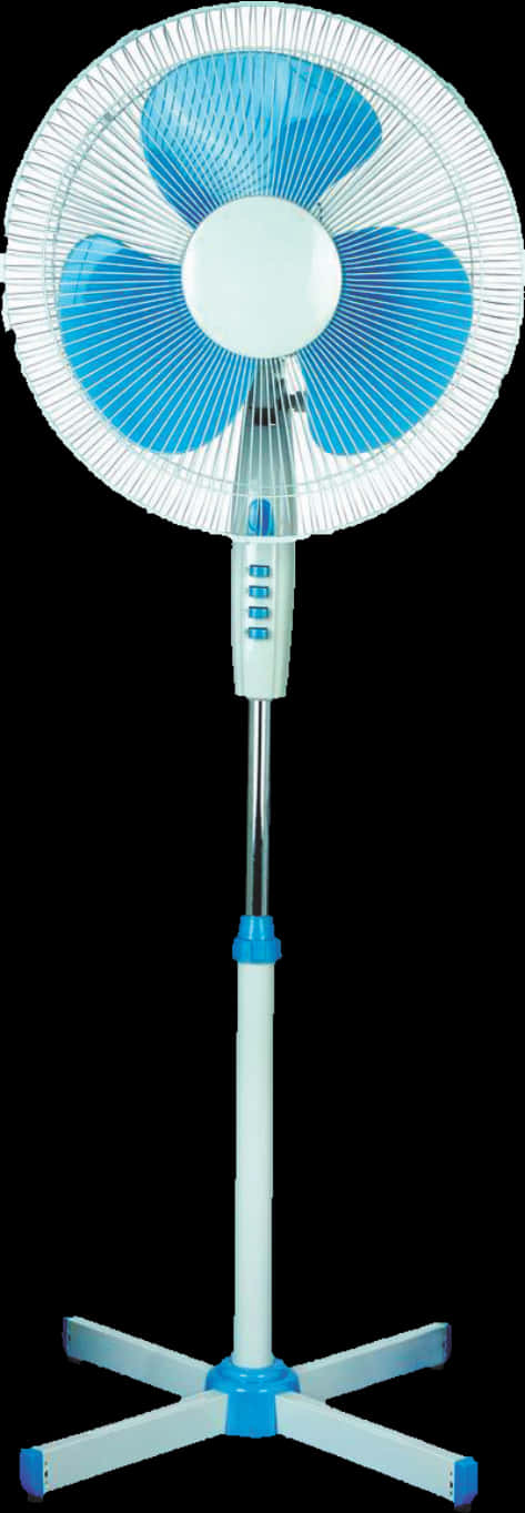 A White Fan With Blue Buttons