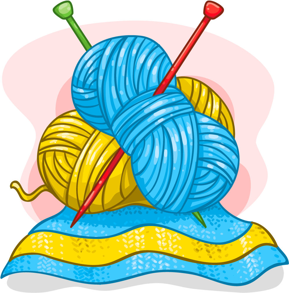A Group Of Yarn Balls And Needles