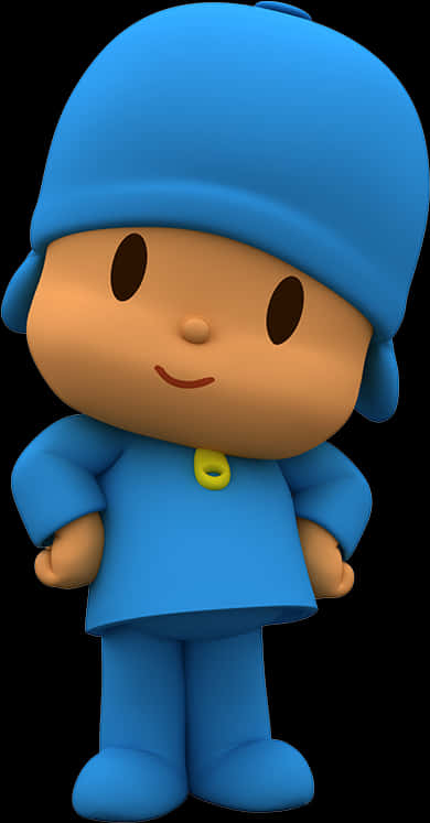 A Cartoon Character With A Blue Hat