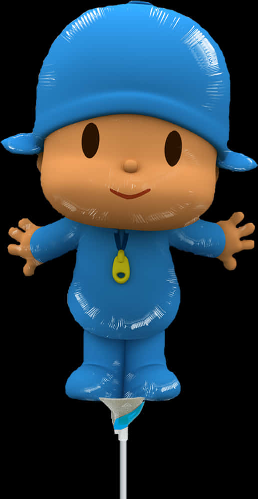 A Cartoon Character Wearing A Blue Hat