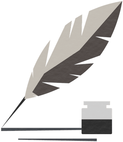 A Feather And Ink Bottle