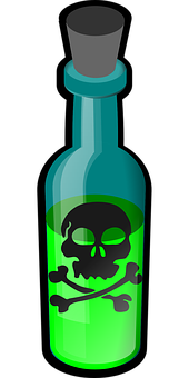 A Bottle With A Skull And Crossbones On It