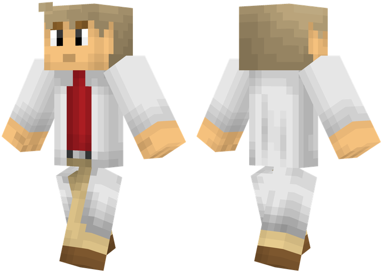 A Pixelated Cartoon Of A Man In White Suit And Red Tie