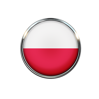 A Red And White Flag In A Circle