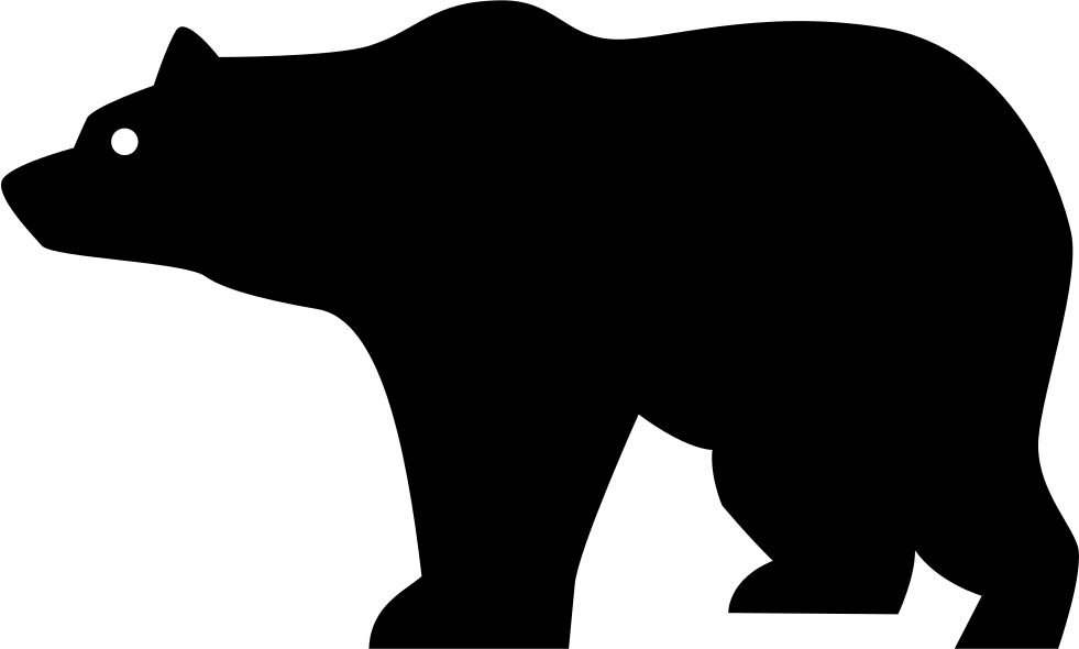 A Black Bear Silhouette On A Black Background