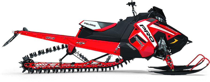 A Red And Black Snowmobile