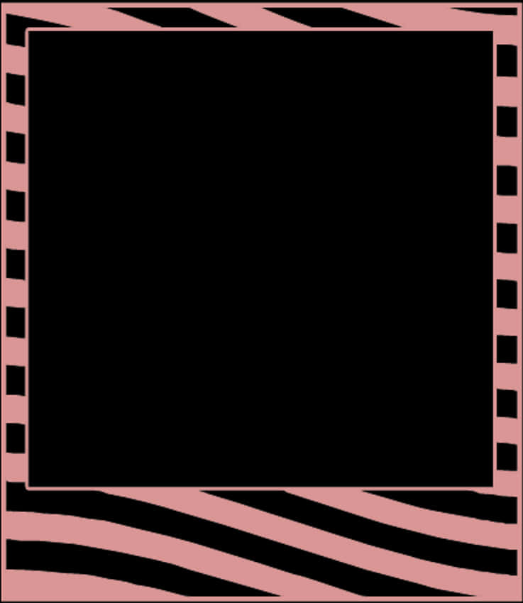 A Pink And Black Striped Frame