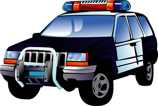 A Cartoon Of A Police Car
