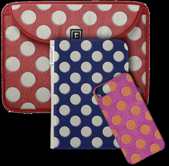 A Red And White Polka Dot Case And Phone Case