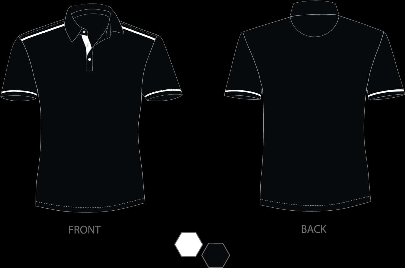 A Front And Back View Of A Polo Shirt