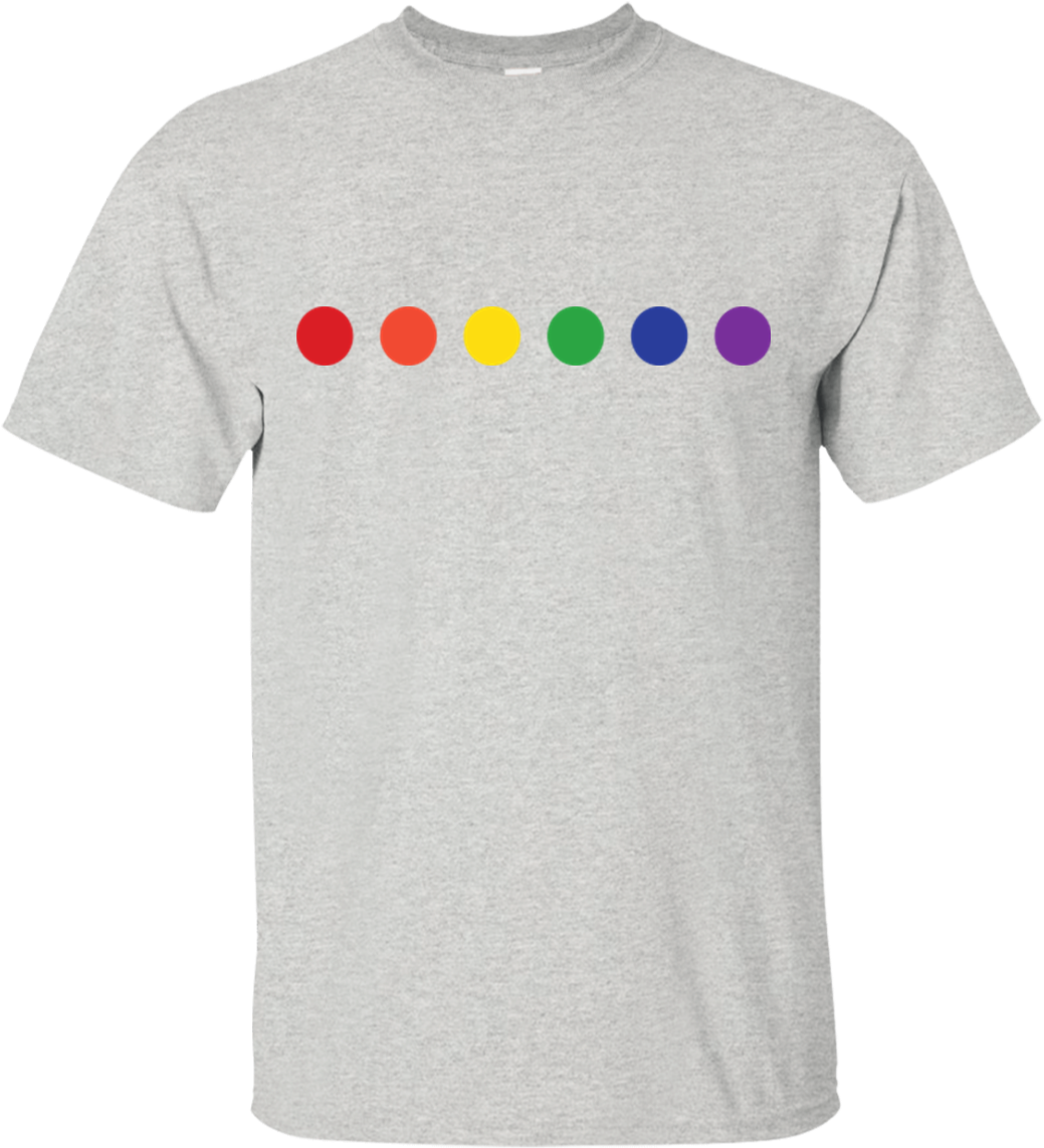 A White T-shirt With A Colorful Circle Design