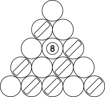 A Group Of White Balls In A Triangle