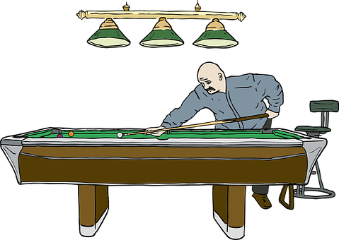 A Man Playing Pool At A Table