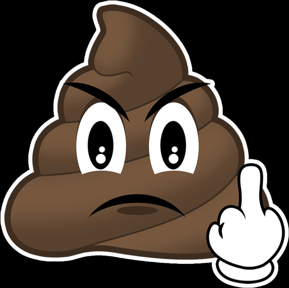 A Cartoon Poop With A Hand Gesture