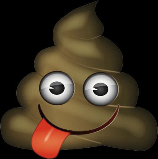 A Poop With Eyes And Tongue Sticking Out