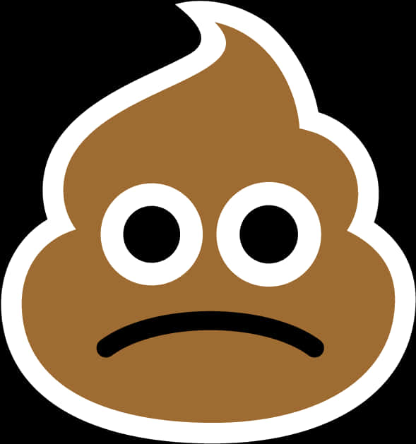 A Brown Poop With A Sad Face
