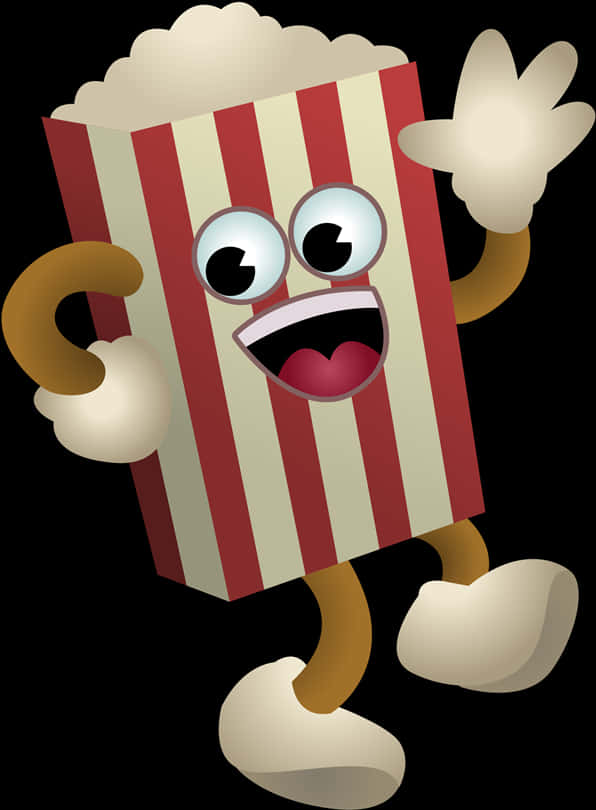 A Cartoon Of A Popcorn