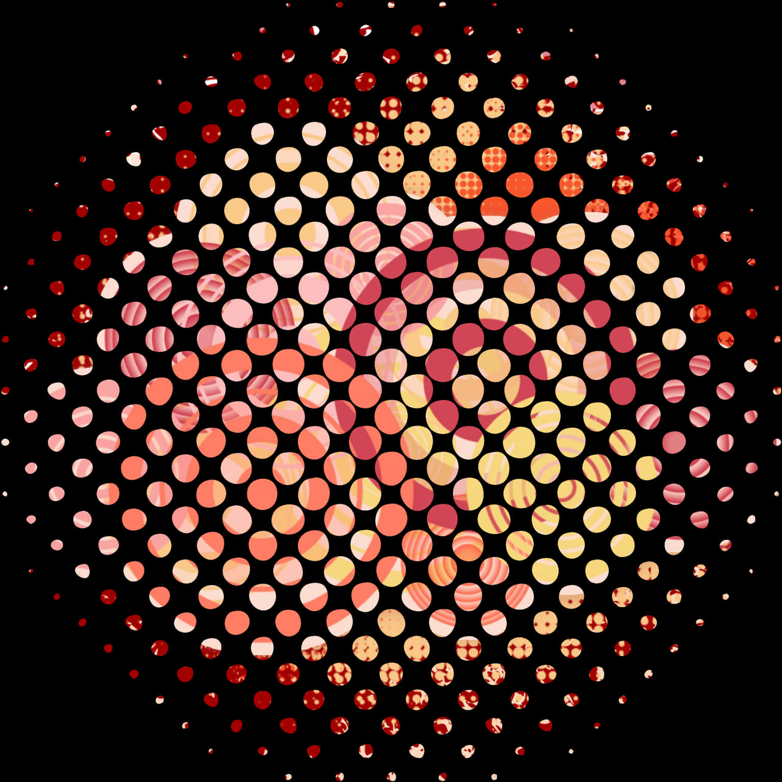 A Colorful Dots On A Black Background