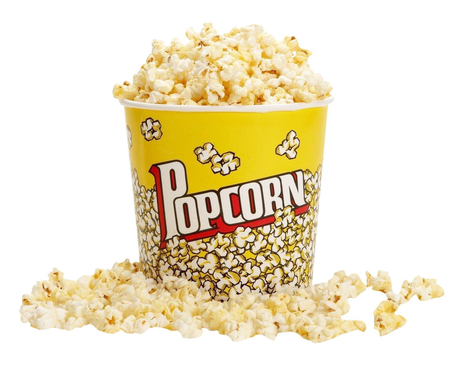 A Bucket Of Popcorn On Top Of A Pile Of Popcorn