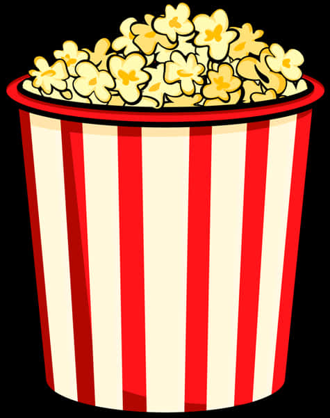 A Bucket Of Popcorn With A Black Background